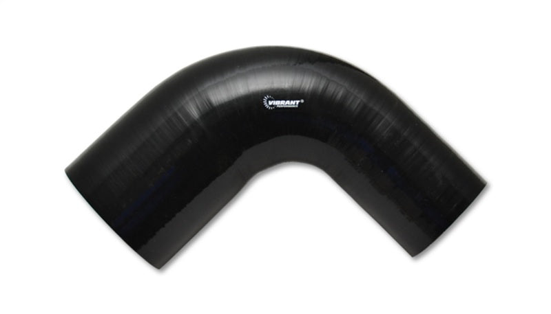 VIB 4 Ply Hoses - Vibrant 4 Ply Reinforced Silicone 90 degree Transition Elbow - 2.5in I.D. x 3in I.D. (BLACK)