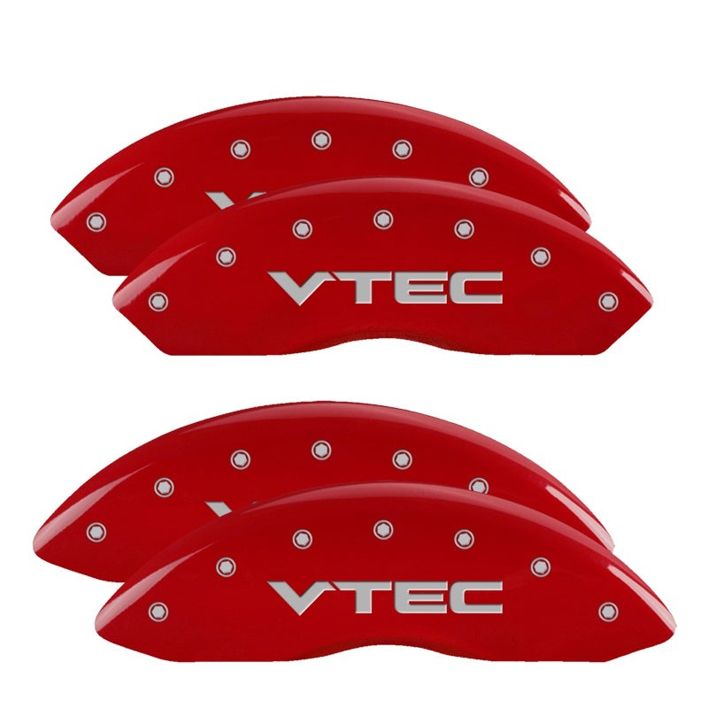 MGP Caliper Covers 4 Logo - MGP 4 Caliper Covers Engraved Front & Rear Vtech Red finish silver ch