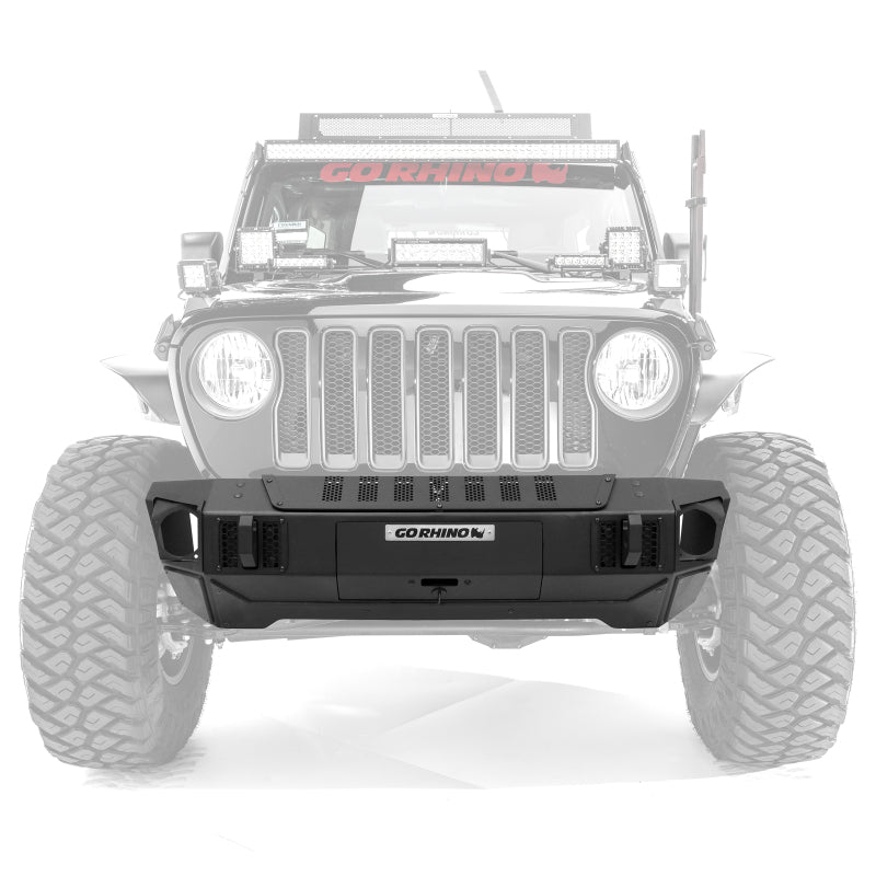 GOR Trailine Bumper - Go Rhino 07-20 Jeep Wrangler JL/JLU/JK/JKU/Gladiator JT Trailline Front Stubby Bumper