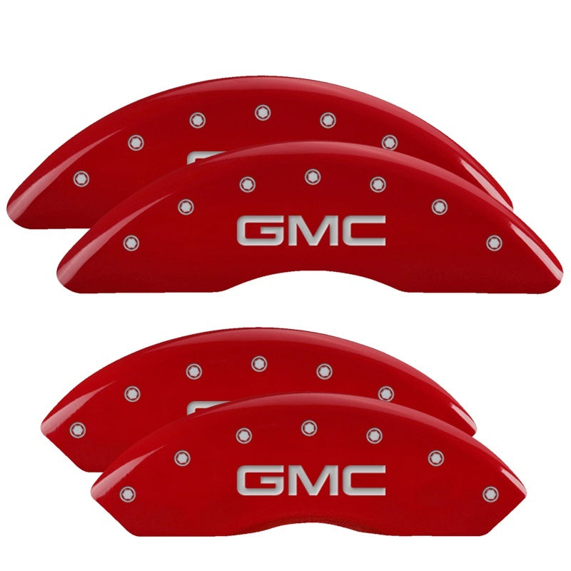 MGP Caliper Covers 4 Logo - MGP 4 Caliper Covers Engraved Front & Rear GMC Red finish silver ch