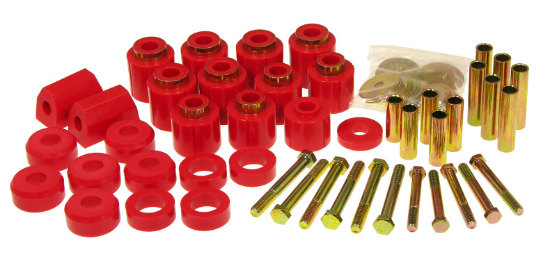 PRO Body/Subframe Bush - Red - Prothane 87-96 Jeep YJ 1in Lift Body Mount Kit - Red