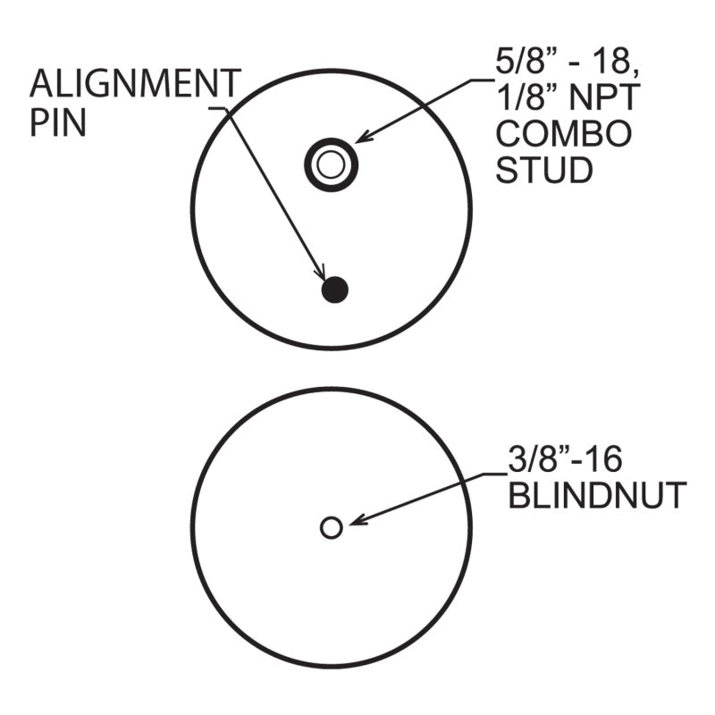 FIR Replacement Air Springs - Firestone Ride-Rite Replacement Bellow 268C 5/8CF 1/2PIN BN (W217606766)