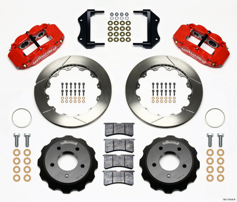 WIL Superlite Brake Kit - Wilwood Narrow Superlite 6R Front Hat Kit 12.88in Red 84-87 Corvette C4
