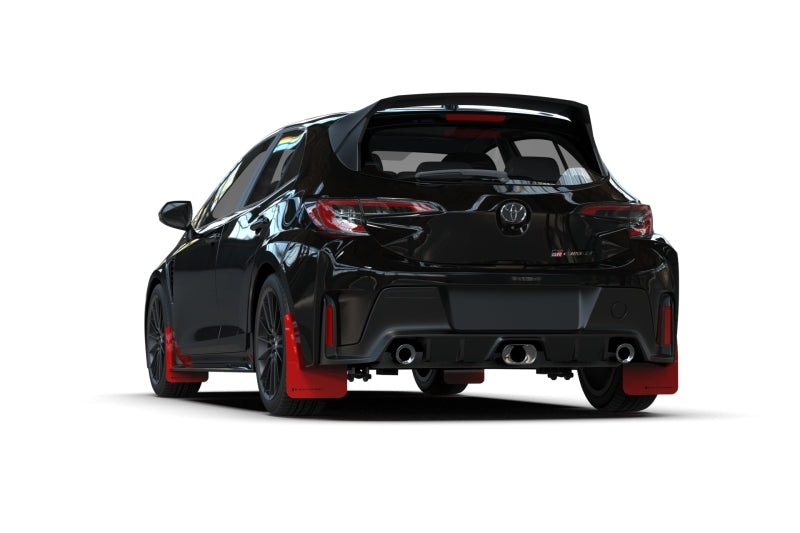 RAL UR Red Flap/Wht Logo - Rally Armor 23-25 Toyota GR Corolla Red UR Mud Flap w/White Logo