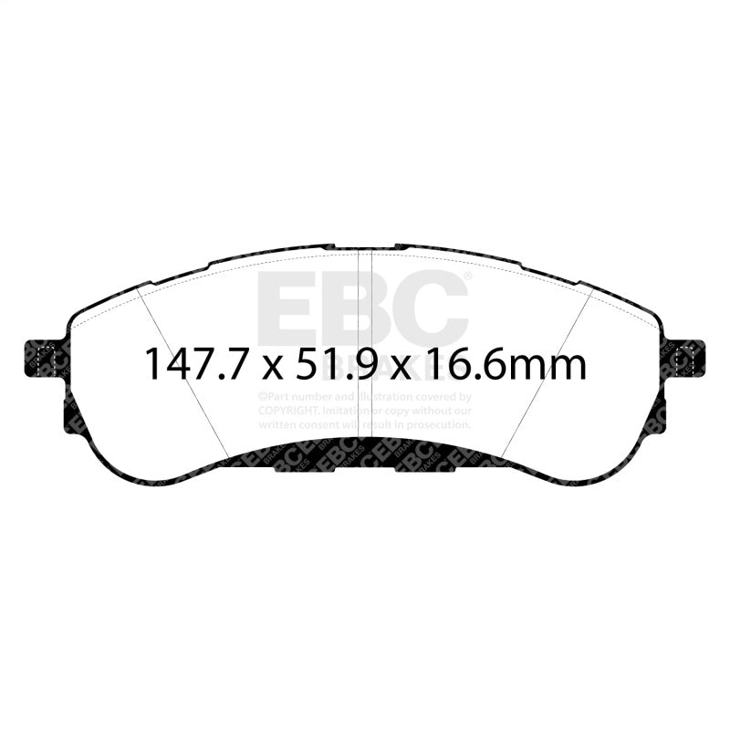 EBC Yellowstuff Brake Pad Sets - EBC 2019+ Ford Ranger 2WD 2.3T Yellowstuff Rear Brake Pads
