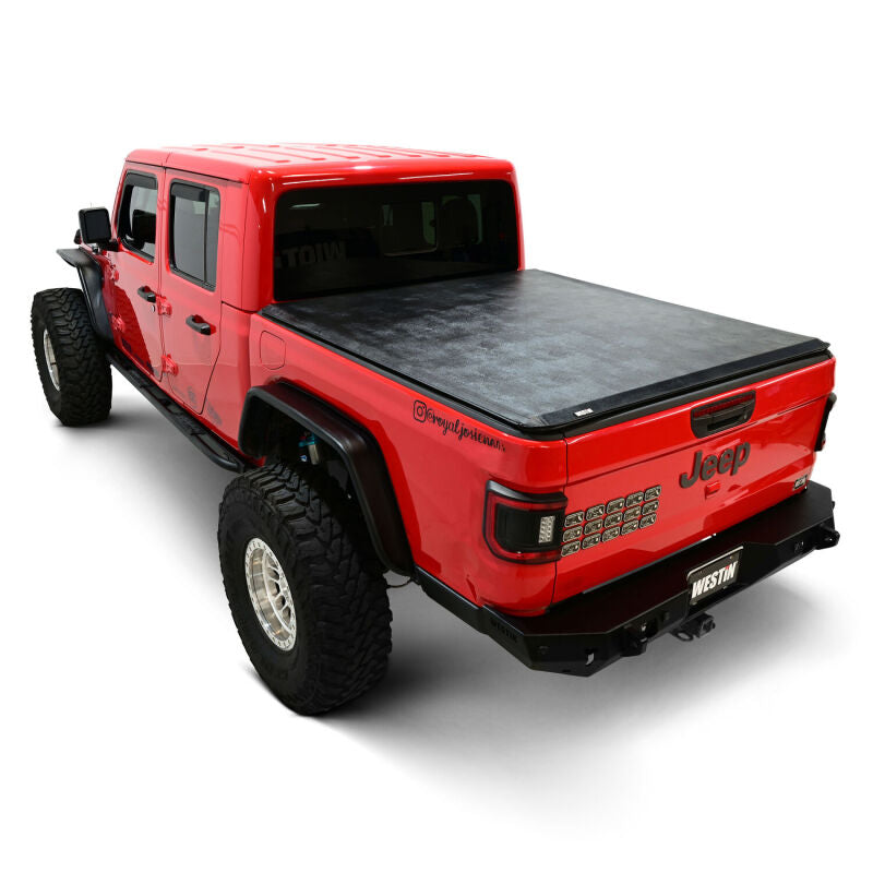 WES Soft Roll Tonneau Covers - Westin 20-24 Jeep Gladiator JT 5ft. Bed Soft Roll Tonneau Cover - Black