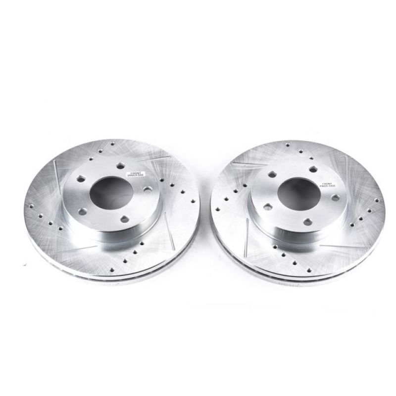 PSB Evolution Drill/Slot Rotor - Power Stop 89-90 Nissan 300ZX Front Evolution Drilled & Slotted Rotors - Pair