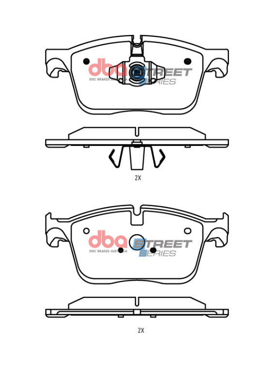 DBA Street Series Brake Pads - DBA 20-22 Jaguar F-Pace 350mm Front Rotor Front Street Series Brake Pads