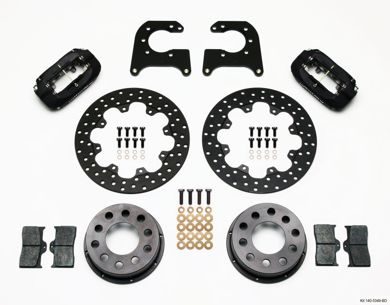 WIL Dynalite Brake Kit - Wilwood Forged Dynalite Rear Drag Kit Drilled Rotor 58-64 Olds/Pont .690in Studs