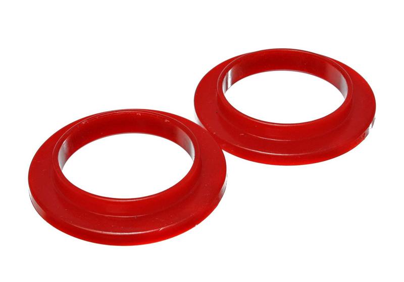 ES Spring Isolators - Red - Energy Suspension Universal 3 3/4in ID 5 7/16in OD 7/8in H Red Coil Spring Isolators (2 per set)