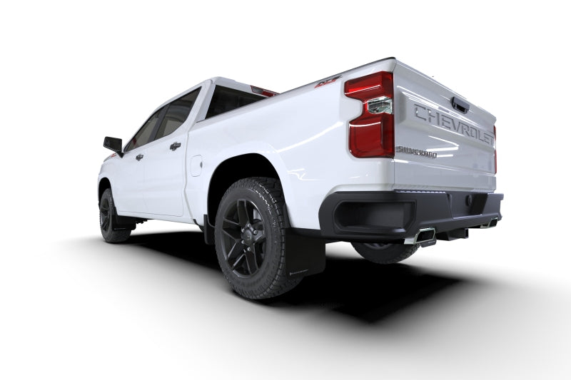 RAL UR Blk Flap/Wht Logo - Rally Armor 19-26 Gen 4 Chevy Silverado 1500 Black UR Mud Flap White Logo