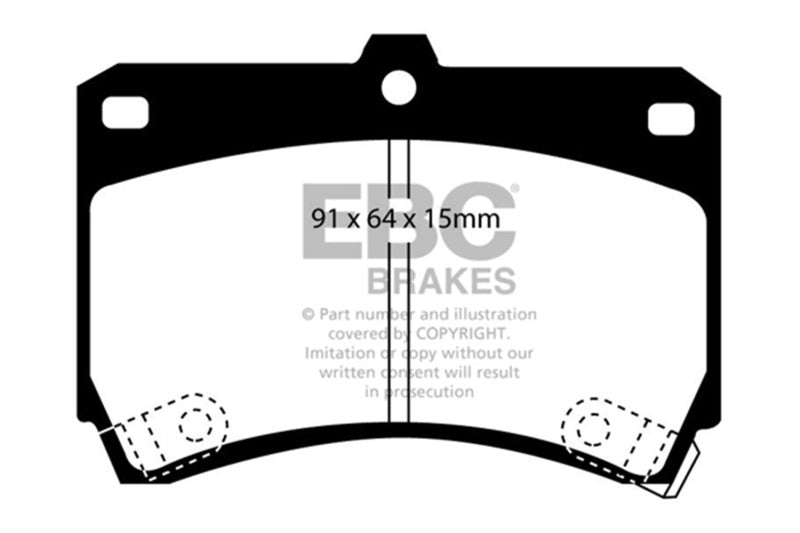 EBC Greenstuff Brake Pad Sets - EBC 94-97 Ford Aspire 1.3 manual Greenstuff Front Brake Pads