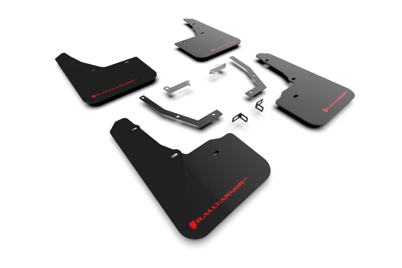 RAL UR Blk Flap/Rd Logo - Rally Armor 25-26 Subaru Forester & Hybrid Black UR Mud Flap w/Red Logo