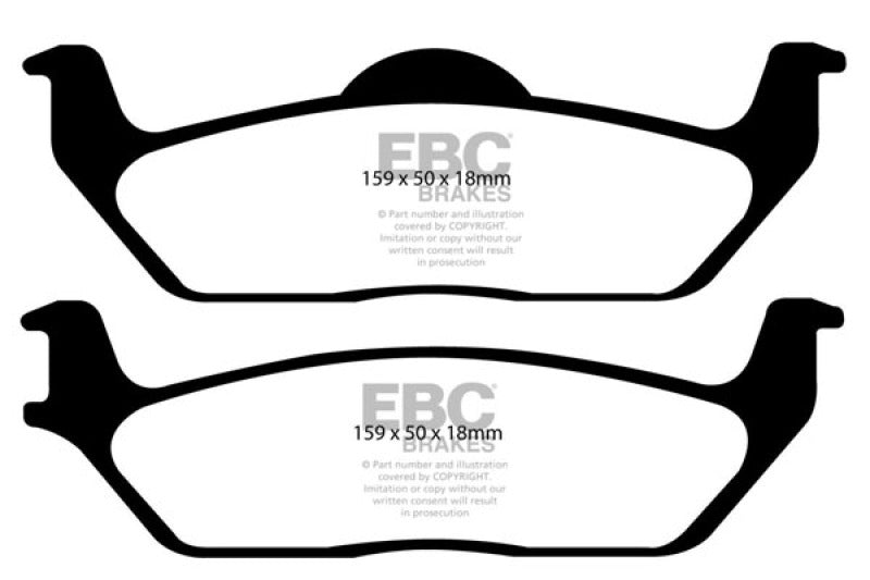 EBC Greenstuff Brake Pad Sets - EBC 11 Ford F150 3.5 Twin Turbo (2WD) 6 Lug Greenstuff Rear Brake Pads