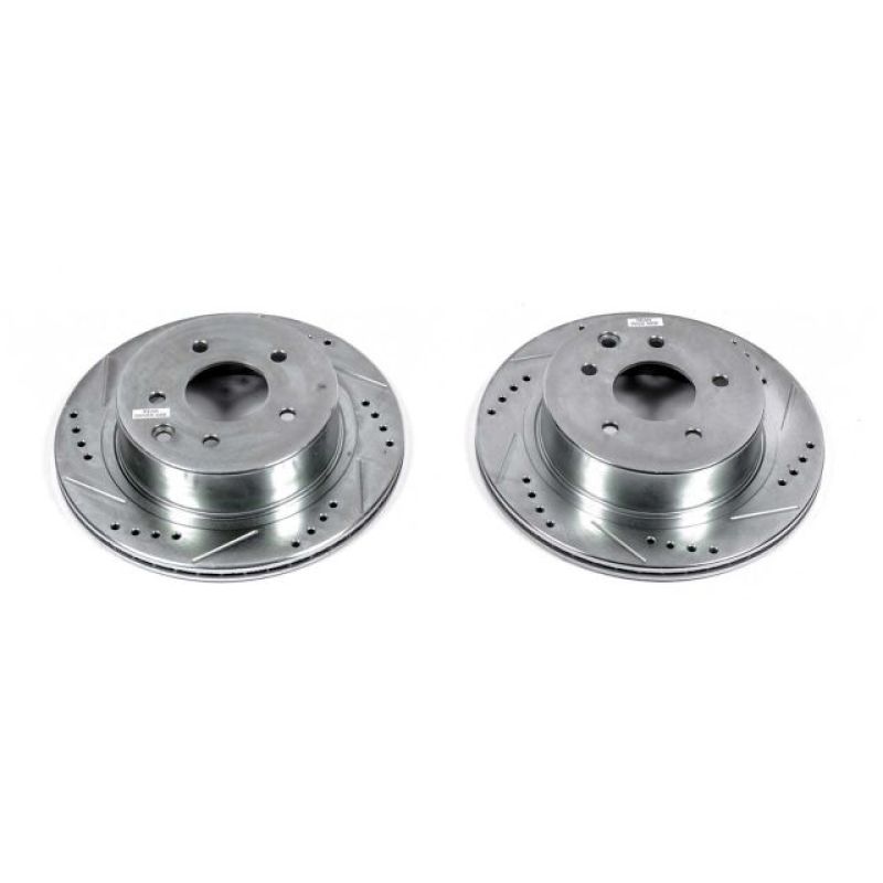 PSB Evolution Drill/Slot Rotor - Power Stop 03-04 Infiniti M45 Rear Evolution Drilled & Slotted Rotors - Pair