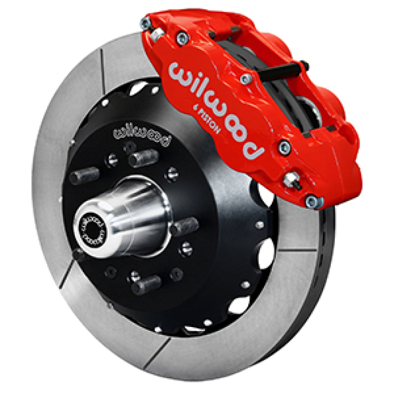 WIL Superlite Brake Kit - Wilwood 65-68 Chevy Impala W/ Drum Spindle- FNSL6R - 12.88 in Vented GT Rotor Red
