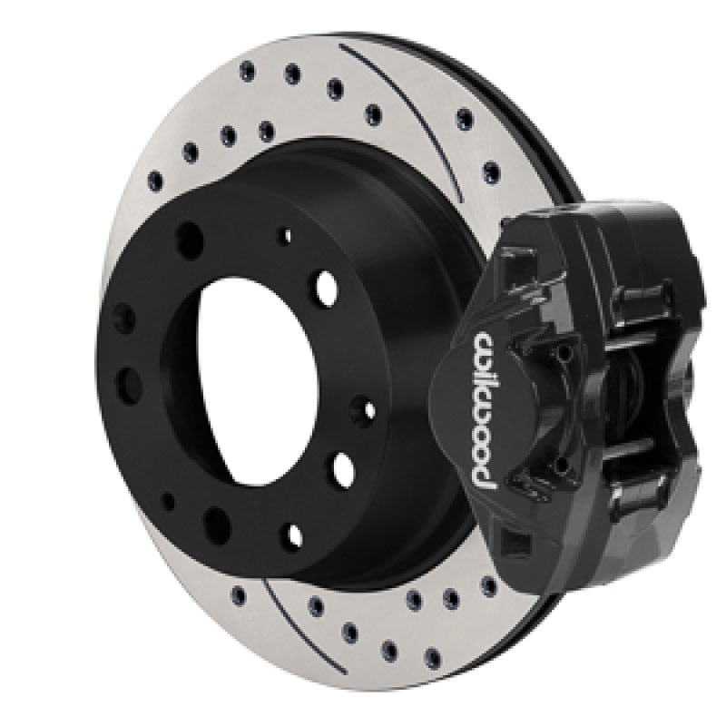 WIL D31 Brake Kits - Wilwood 84-89 Porsche 911 D31 11.42in. Rear Brake Kit w/ Flex Lines - Drilled Rotors (Black)