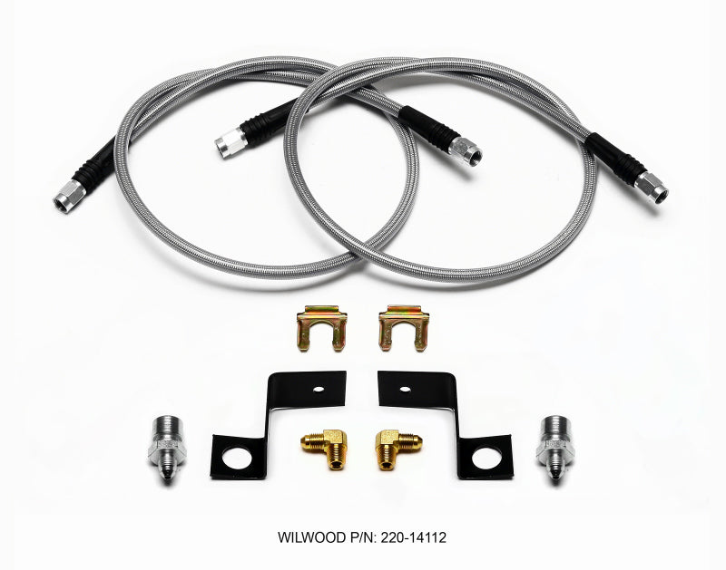 WIL Flexline Brake Hose - Wilwood Flexline Kit 30 inch -3 3/8-24 IF 1/8 NPT 90 Degree