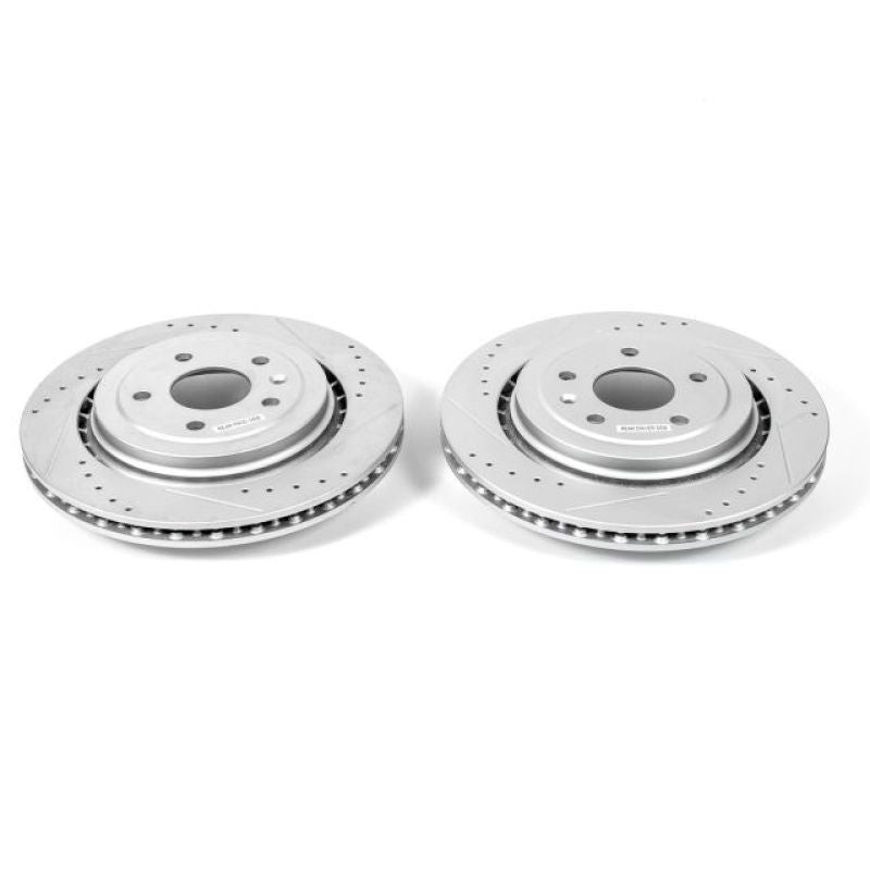 PSB Evolution Drill/Slot Rotor - Power Stop 14-19 Chevrolet Corvette Rear Evolution Drilled & Slotted Rotors - Pair