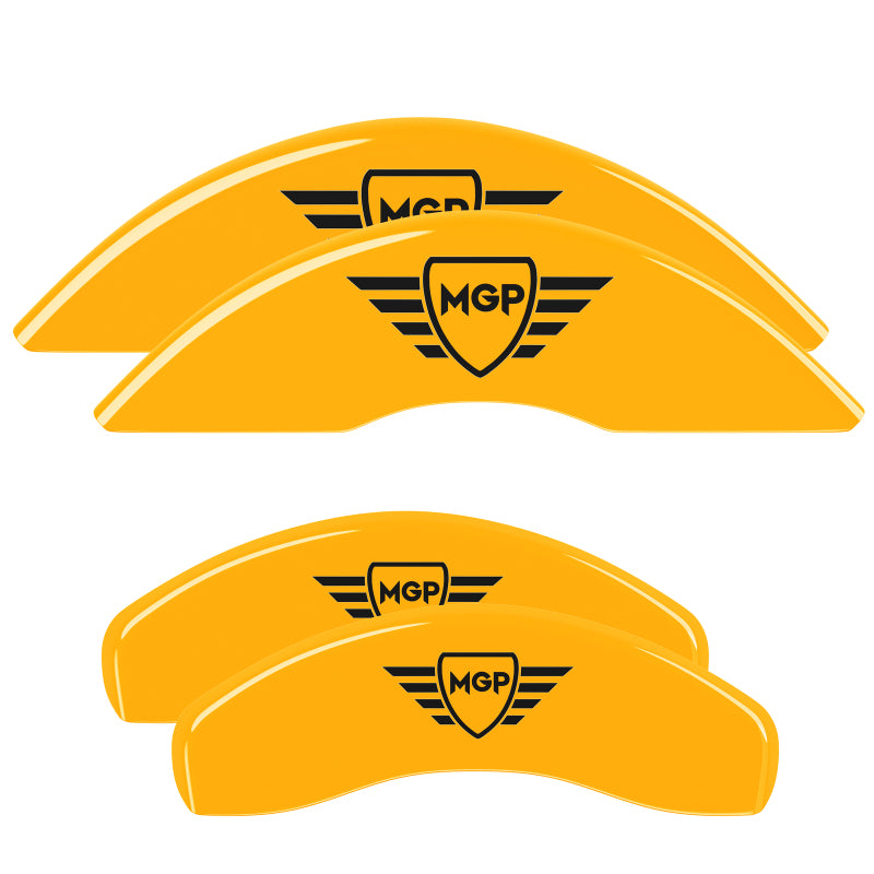 MGP Caliper Covers 4 Standard - MGP 4 Caliper Covers Engraved Front & Rear MGP Yellow finish black ch