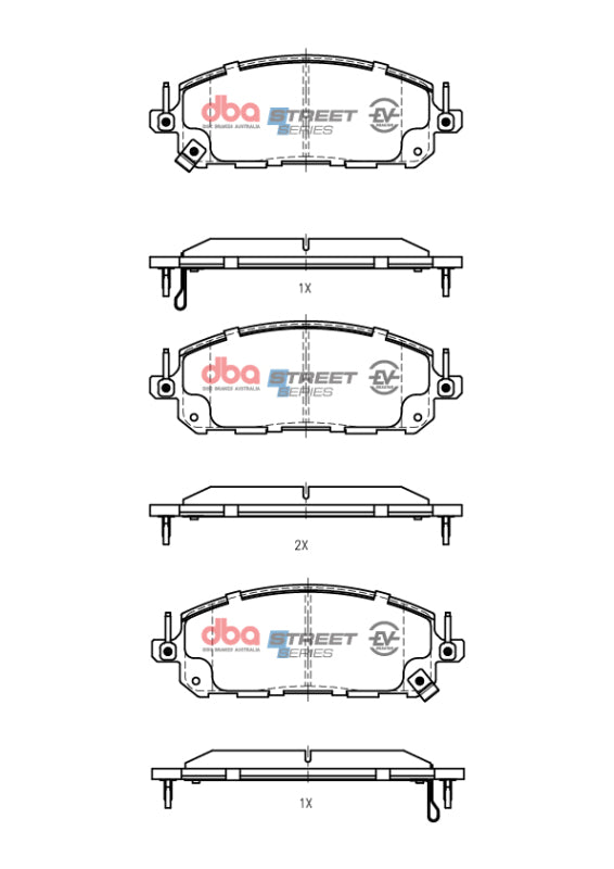 DBA Street Series Brake Pads - DBA 22-24 Nissan Pathfinder Exc Hybrid Street Ceramic Front Brake Pads