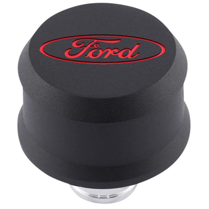 FR Breather Caps - Ford Racing Slant Edge Breather - Black/Red