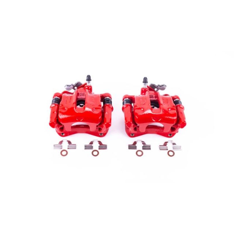 PSB Red Calipers - Power Stop 93-99 Volkswagen Golf Rear Red Calipers w/Brackets - Pair