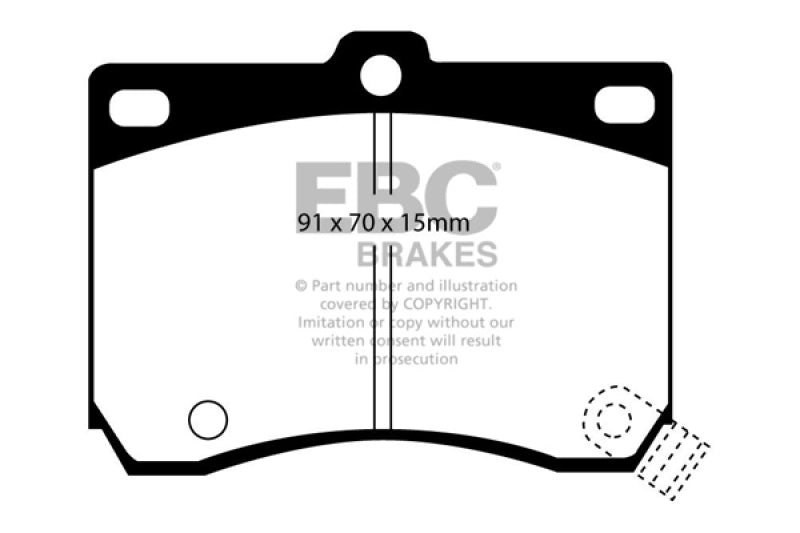 EBC Redstuff Brake Pad Sets - EBC 91-96 Ford Escort 1.8 Redstuff Front Brake Pads