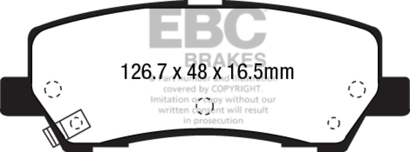 EBC Redstuff Brake Pad Sets - EBC 15+ Ford Mustang 2.3 Turbo Redstuff Rear Brake Pads