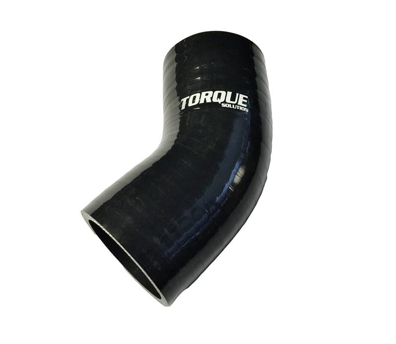 TQS Silicone Couplers - Black - Torque Solution 45 Degree Silicone Elbow: 2.5 inch Black Universal