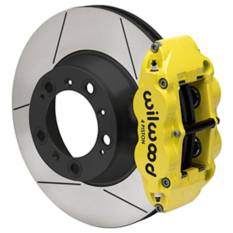 WIL Superlite Brake Kit - Wilwood 99-12 Porsche 911(996/997) Superlite 4R Rear Brake Kit Slotted 14.00in Rotor W/Lines - Ylw