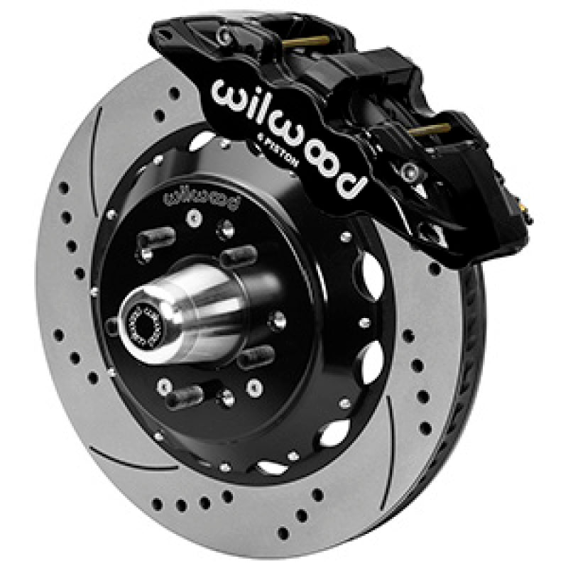 WIL Aero Brake Kit - Wilwood Aero6R/ST Front Big Brake Kit 14in D/S Black Powder Coat 79-88 Chevrolet Monte Carlo