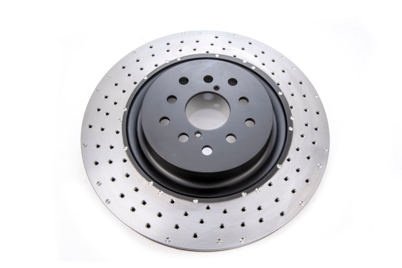 DBA 4000 Series Drilled Rotors - DBA 04-17 Subaru WRX STi Front Cross Drilled/Dimpled 4000 XD Series Rotor