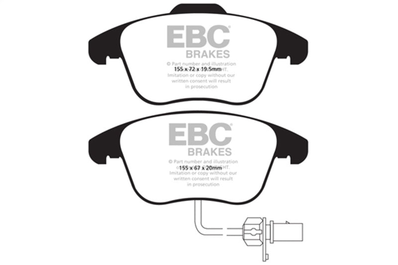 EBC Redstuff Brake Pad Sets - EBC 10+ Audi A5 2.0 Turbo Redstuff Front Brake Pads