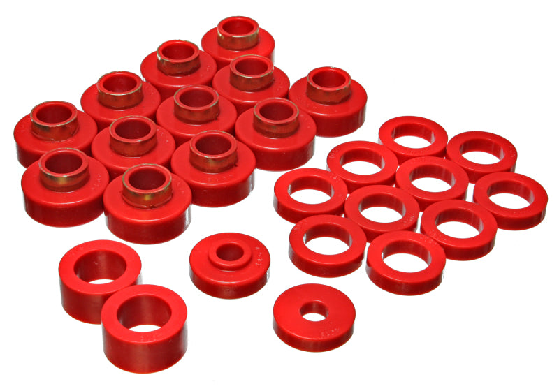 ES Body Mounts - Red - Energy Suspension CJ-8 Scrambler Body Mount - Red