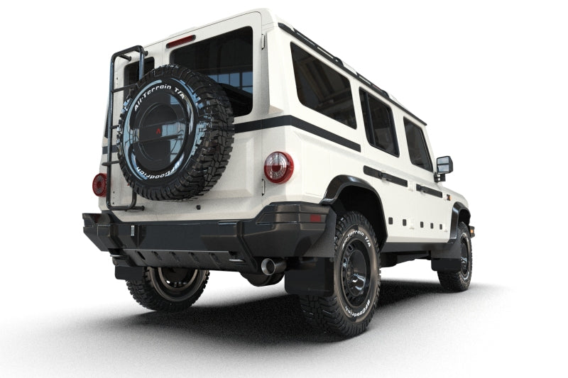 RAL UR Blk Flap/Met. Blk Logo - Rally Armor 23-25 Ineos Grenadier Black Mud Flap - Metallic Black Logo