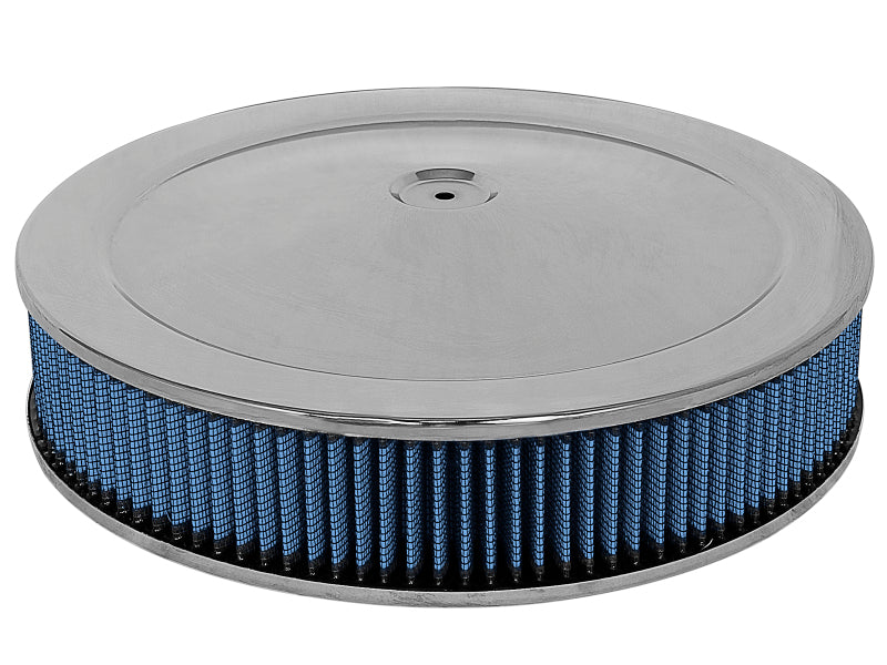 AFE Universal Pro-5 R Filter - aFe MagnumFLOW Air Filters Round Racing P5R A/F Chrome Assy 14x3: Blk/Blue