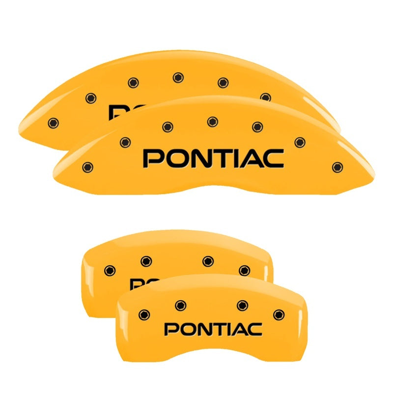 MGP Caliper Covers 4 Logo - MGP 4 Caliper Covers Engraved Front & Rear Pontiac Yellow Finish Black Char 2004 Pontiac Bonneville