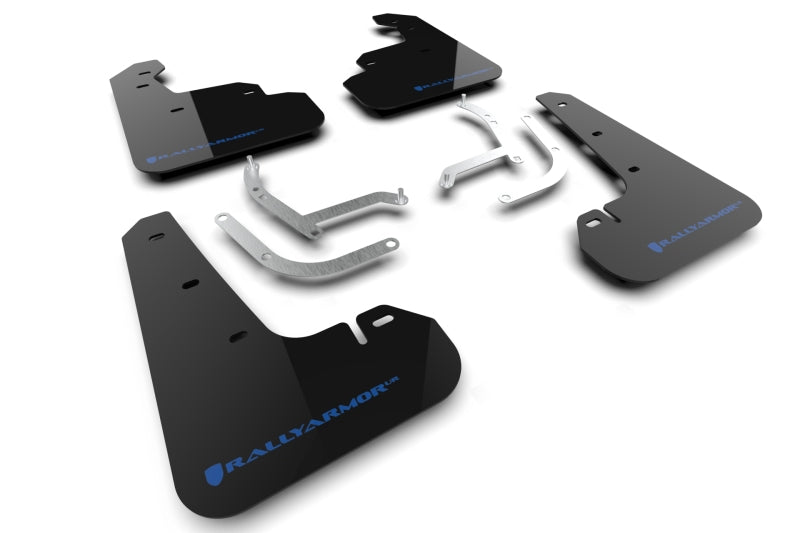 RAL UR Blk Flap/Blue Logo - Rally Armor 24-26 Subaru Impreza Black UR Mud Flap w/ Light Blue Logo
