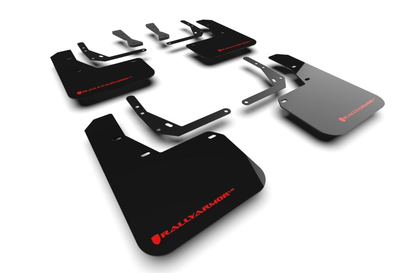 RAL UR Blk Flap/Rd Logo - Rally Armor 24-25 Hyundai Kona N Line Black UR Mud Flap - Red Logo