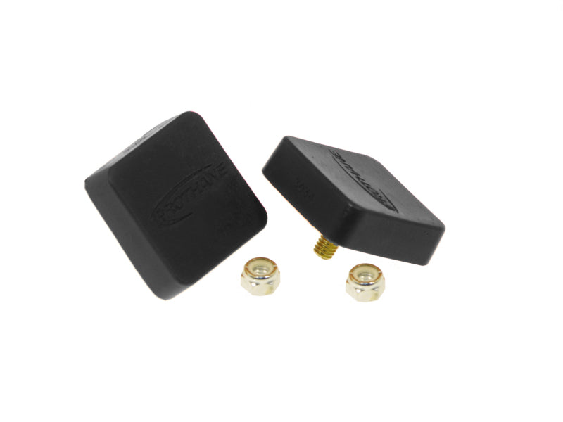 PRO Bump Stops - Blk - Prothane Universal Bump Stop 5/8X2X2 Sqr w/ Ctr Stud - Black