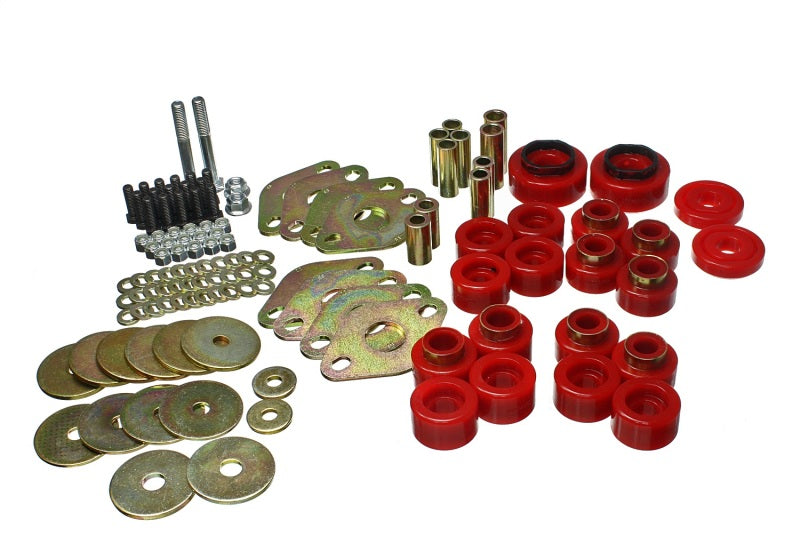 ES Body Mounts - Red - Energy Suspension 18-20 Jeep Wrangler JL Body Mount Set With Hardware - Red