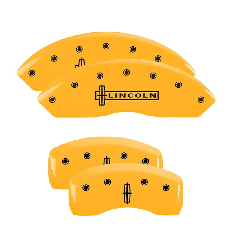 MGP Caliper Covers 4 Logo - MGP 4 Caliper Covers Engraved Front Lincoln Rear Star Logo Yellow Finish Black Char 2008 Lincoln MKX