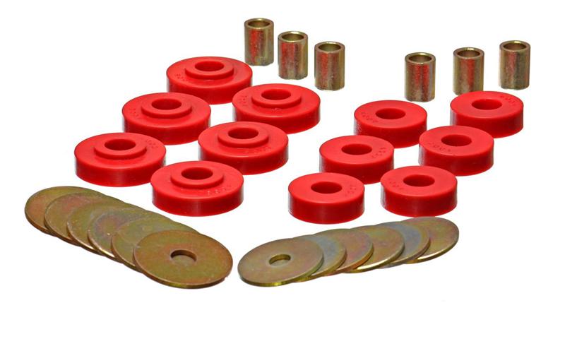 ES Body Mounts - Red - Energy Suspension GM Corvette Red Body Mount Set