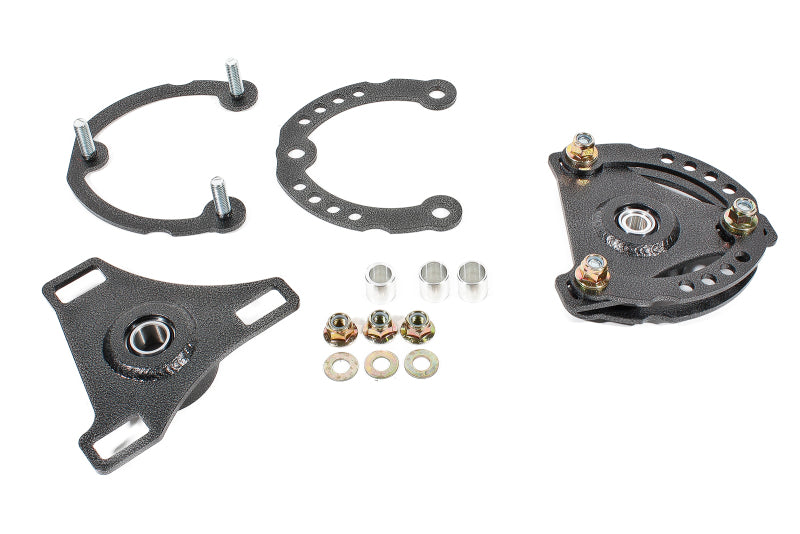 BMR Caster & Camber Plates - BMR 15-17 S550 Mustang Caster Camber Plates - Black Hammertone