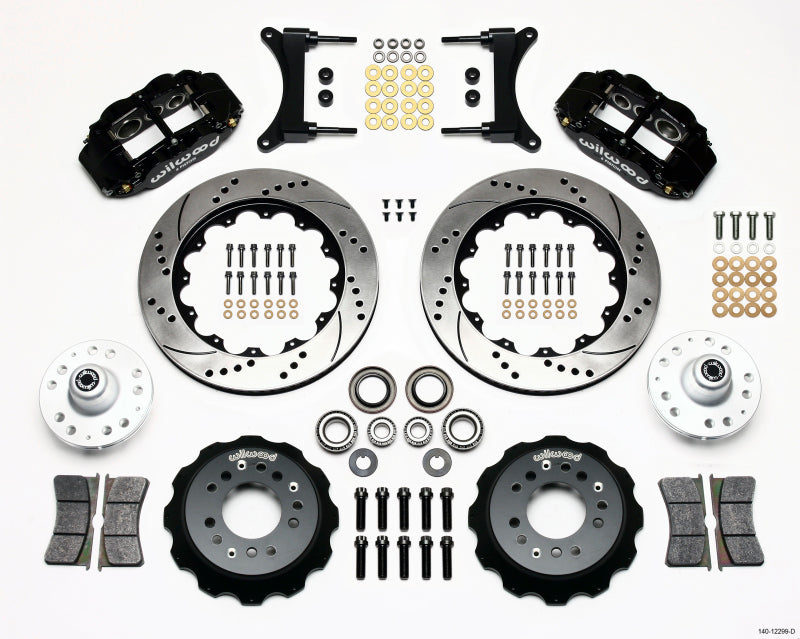 WIL Superlite Brake Kit - Wilwood Narrow Superlite 6R Front Hub Kit 14.00in Drilled 79-87 GM G Body
