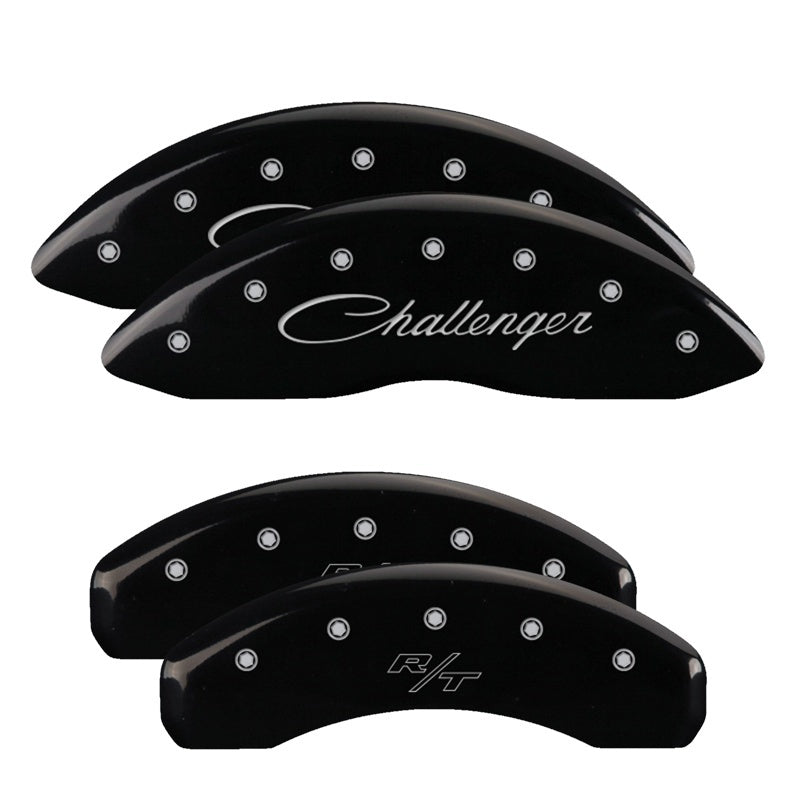 MGP Caliper Covers 4 Logo - MGP 4 Caliper Covers Engraved Front Cursive/Challenger Engraved Rear RT Black finish silver ch