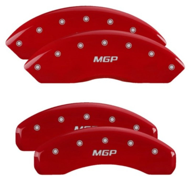 MGP Caliper Covers 4 Standard - MGP 4 Caliper Covers Engraved Front & Rear MGP Red Finish Silver Characters for 2019 Ford Ranger