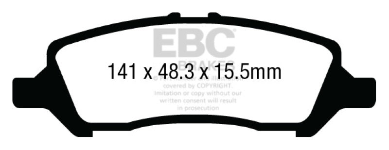 EBC Ultimax2 Brake Pad Sets - EBC 12+ Dodge Dart 1.4 Turbo Ultimax2 Rear Brake Pads