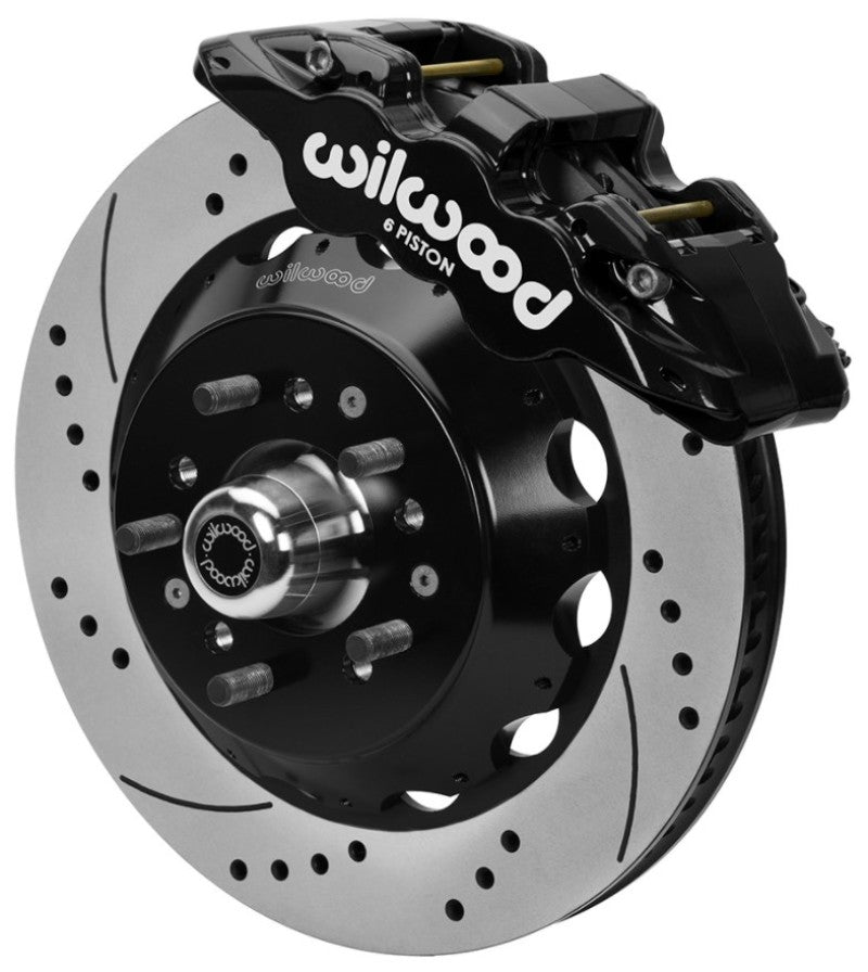 WIL Aero Brake Kit - Wilwood 70-81 FBody/75-79 A&XBody AERO6 Frt BBK 14in D/S Rtr Blk Calipers Use w/ Pro Drop Spindle